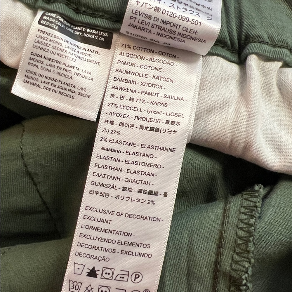 NWT Levi’s Ankle Length Green Khaki Jogger Pants w/ Elastic Waist- 20W - Picture 11 of 11
